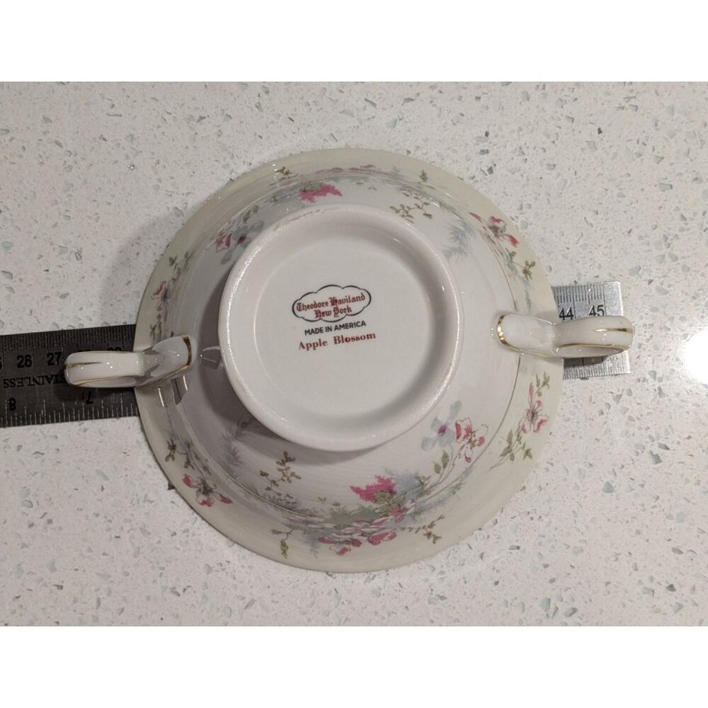 Vintage Theodore Haviland Apple Blossom Cream Sugar Set - Picture 12 of 16